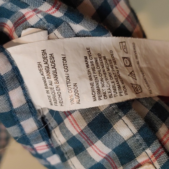 IZOD Button Down Long Sleeve Shirt, Blue/Green & Red, XXL - Picture 3 of 5